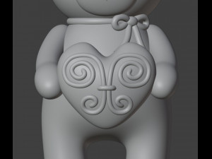 Set 2 models Bear Figurine Gift for Valentines Day 3D 打印模型