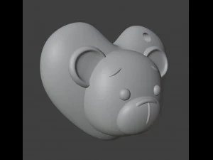 Bear Keychain Gift for Valentines Day 3D Print Model
