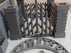 Gothic Set Cemetery Planter and 3 planter decorations Tombstones Modèles 3D en vedette