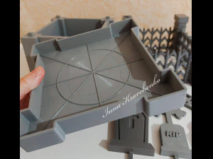 Gothic Set Cemetery Planter and 3 planter decorations Tombstones 3D Print Model