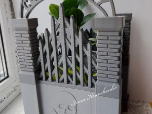 Gothic Set Cemetery Planter and 3 planter decorations Tombstones 3D Print Model