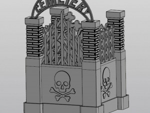 Gothic Set Cemetery Planter and 3 planter decorations Tombstones Modèles 3D en vedette