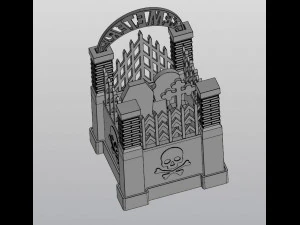 Gothic Set Cemetery Planter and 3 planter decorations Tombstones 3D Print Model