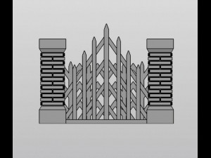 Gothic Set Cemetery Planter and 3 planter decorations Tombstones Modèles 3D en vedette