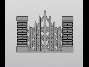 Gothic Set Cemetery Planter and 3 planter decorations Tombstones 3D Print Model