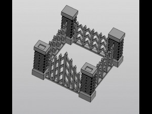 Gothic Set Cemetery Planter and 3 planter decorations Tombstones Modèles 3D en vedette