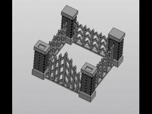 Gothic Set Cemetery Planter and 3 planter decorations Tombstones 3D Print Model