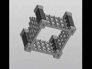 Gothic Set Cemetery Planter and 3 planter decorations Tombstones 3D Print Model