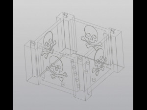 Gothic Set Cemetery Planter and 3 planter decorations Tombstones Modèles 3D en vedette