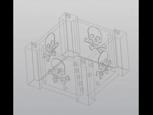 Gothic Set Cemetery Planter and 3 planter decorations Tombstones 3D Print Model