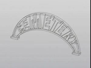 Gothic Set Cemetery Planter and 3 planter decorations Tombstones 3D Print Model