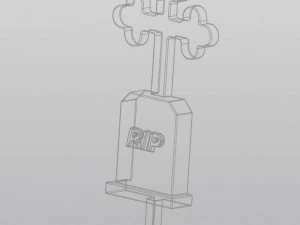 Gothic Set Cemetery Planter and 3 planter decorations Tombstones 3D Print Model