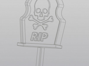 Gothic Set Cemetery Planter and 3 planter decorations Tombstones Modèles 3D en vedette
