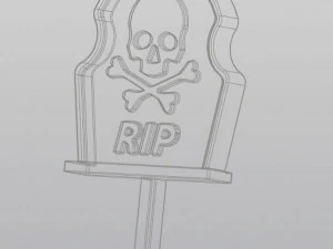 Gothic Set Cemetery Planter and 3 planter decorations Tombstones 3D Print Model