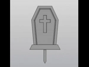Gothic Set Cemetery Planter and 3 planter decorations Tombstones 3D Print Model