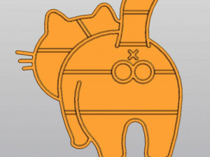 Male cat Shelf for crystals Modelo de Impressão 3D