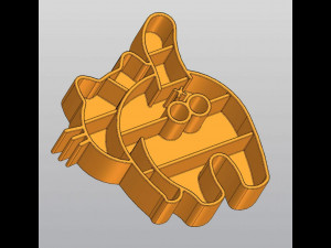 Male cat Shelf for crystals Modèles 3D en vedette