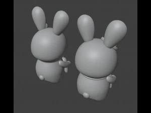 Easter Bunnies Figurines Couple Boy and Girl 3D Print Model