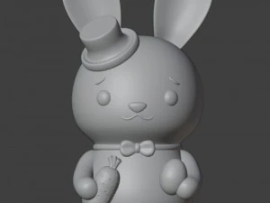 Easter Bunnies Figurines Couple Boy and Girl 3D Print Model