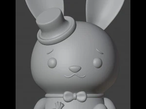 Easter Bunnies Figurines Couple Boy and Girl 3D Print Model