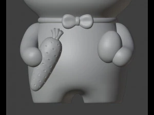 Easter Bunnies Figurines Couple Boy and Girl 3D Print Model
