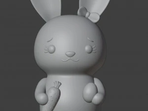Easter Bunnies Figurines Couple Boy and Girl 3D Print Model