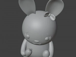 Easter Bunnies Figurines Couple Boy and Girl 3D Print Model