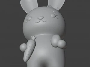 Easter Bunnies Figurines Couple Boy and Girl 3D Print Model