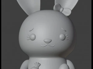 Easter Bunnies Figurines Couple Boy and Girl 3D Print Model
