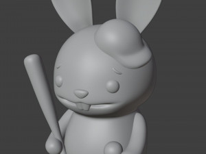 Easter Bunny Baseball Player Figurine Model Cetak 3D