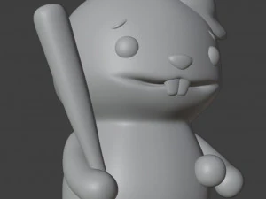 Easter Bunny Baseball Player Figurine 3D Print Model