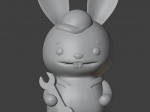 Bunny Auto Mechanic Figurine Modelo de Impressão 3D