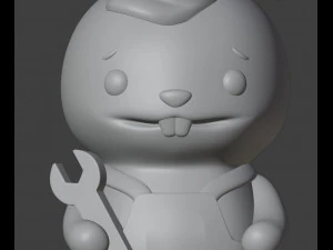 Bunny Auto Mechanic Figurine 3D Print Model