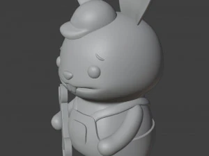 Bunny Auto Mechanic Figurine 3D Print Model