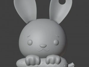 Chaveiro coelhinho da P&aacute;scoa feliz Modelo de Impressão 3D