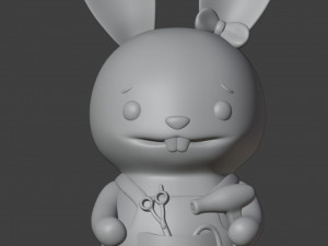 Bunny Hairdresser Figurine Modelo de Impressão 3D