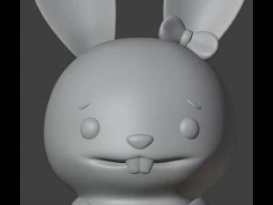 Bunny Hairdresser Figurine 3D Print Model