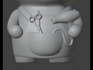 Bunny Hairdresser Figurine 3D Print Model