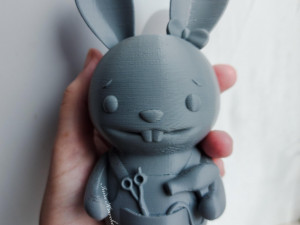 Bunny Hairdresser Figurine 3D-printmodel