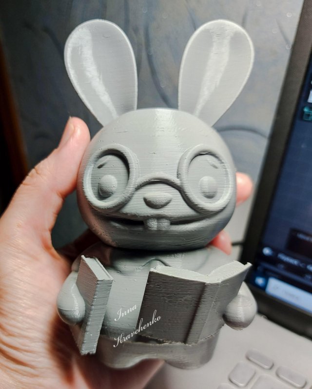 Set Librarian Bunny Boy Figurine 3D Baskı Modeli .c4d .max .obj .3ds .fbx .stl .blend