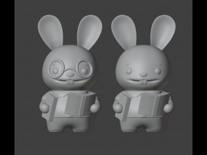 Set Librarian Bunny Boy Figurine 3D Baskı Modeli