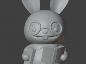 Set Librarian Bunny Boy Figurine 3D Baskı Modeli
