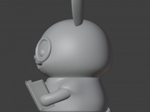Set Librarian Bunny Boy Figurine 3D Baskı Modeli