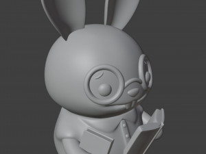 Set Librarian Bunny Boy Figurine 3D Baskı Modeli