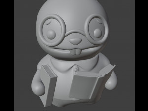 Set Librarian Bunny Boy Figurine 3D Baskı Modeli