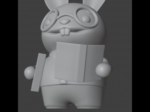 Set Librarian Bunny Boy Figurine 3D Baskı Modeli