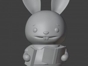 Set Librarian Bunny Boy Figurine 3D Baskı Modeli