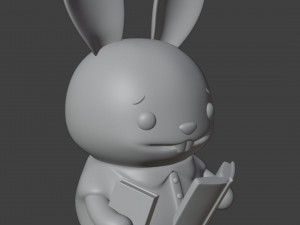 Set Librarian Bunny Boy Figurine 3D Baskı Modeli