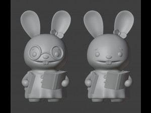 Set Librarian Bunny Girl Figurine Modelo de impresión 3D