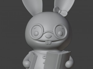Set Librarian Bunny Girl Figurine 3D Baskı Modeli